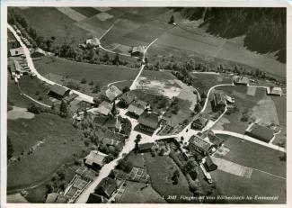 Ansichtskarte «Fliegerbild von Röthenbach im Emmental – Gasthof zum Rössli»; Luftbild «Alpar» Bern; abgestempelt «HB. BTTR. Feldpost»; gelaufen nach Chur