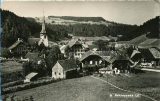 Ansichtskarte «Röthenbach i./E.; Foto & Verlag H. Wenger, Riggisberg; abgestempelt «RÖTHENBACH (EMMENTHAL), 13.X.48»; gelaufen nach Steffisburg
