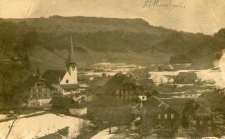 Ansichtskarte «Röthenbach i/E.»; abgestempelt «BATAILLON 34 FELDPOST»; Ausgabejahr unbekannt; gelaufen nach Zweisimmen