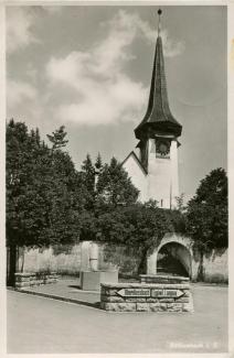 Ansichtskarte «Röthenbach i.E.»; «Gurtenverlag» J. Schaja, Aarbergergasse 46, Bern; abgestempelt «RÖTHENBACH (EMMENTHAL), 8.VI.51»; gelaufen nach Giubiasco TI