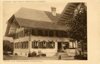 Ansichtskarte «Gruss aus Röthenbach / Emmenthal»; Gasthof zum Bären. Besitzer: A. Liechti; Verlag A. Dubach, Photo, Hasle-Rüegsau; Ausgabejahr unbekannt; ungelaufen