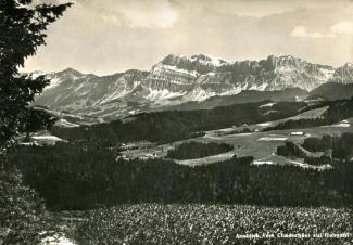 Ansichtskarte «Ausblick vom Chuderhüsi auf Hohgant»; Verlag Globetrotter G.m.b.H, Luzern; Ausgabejahr unbekannt; ungelaufen