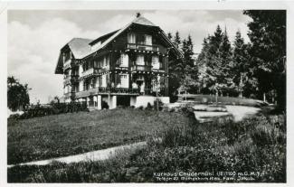 Ansichtskarte «Kurhaus Chuderhüsi i/E.»; Ansichtskartenverlag A. Beer, Zollbrück; abgestempelt «RÖTHENBACH (EMMENTHAL), 4.VI.30»; gelaufen nach Sumiswald