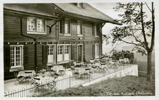 Ansichtskarte «Kurhaus Chuderhüsi, Terrasse»; Photohaus J. Dubach, Thun; Ausgabejahr unbekannt; ungelaufen