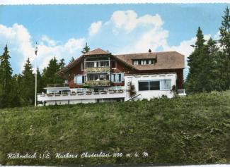 Postkarte «Röthenbach i/E. Kurhaus Chuderhüsi 1100 m.ü.M.» Verlag Globetrotter G.m.b.H, Luzern abgestempelt «RÖTHENBACH IM EMMENTAL, 29.VIII.62» gelaufen nach Zürich, Höngg